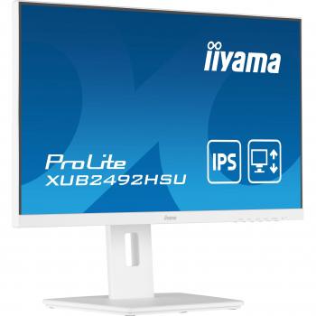 Iiyama ProLite XUB2492HSU-W5 24 Full HD IPS LED Monitor, 1920 x 1080, 75Hz, Flicker-Free, White