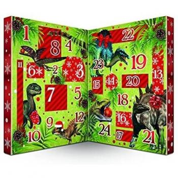 Calendario de Adviento DinosArt - Calendario de Adviento de 24 días con temática de dinosaurios, incluye sorpresas y juguetes pequeños en cada compartimento, ideal para la cuenta regresiva hacia Navidad