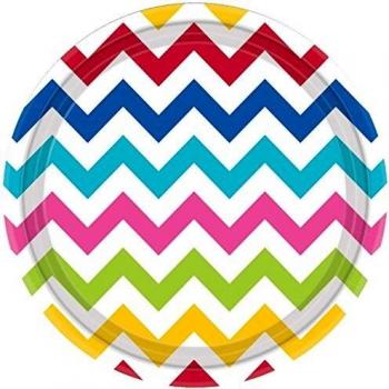 Amscan International – 541492 – 90 18 cm Rainbow Chevron papel placa