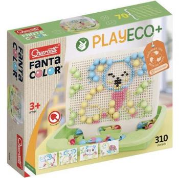 Quercetti Fantacolor Juego Eco+ - Juguete educativo de construcción, incluye piezas de colores vibrantes, fomenta la creatividad y la motricidad fina, fabricado con materiales ecológicos y sostenibles