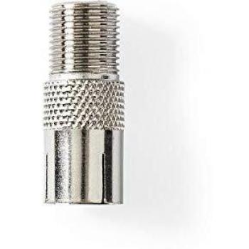 NEDIS Adaptador de satélite y Antena Adaptador de satélite y Antena | F Hembra | Hembra coaxial | Niquelado | 75 Ohm | Recto | Metal | Plata | 1 ud. | Blíster Plata