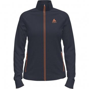 Forro Polar Odlo Berra Full Zip Gris Oscuro Naranja Mujer - Talla L