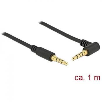 Cable de Audio Estéreo Jack 3.5 mm Macho Acodado 1 m Negro