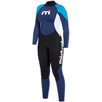 Mistral Traje de Neopreno de Manga Larga con Cremallera en la Espalda Breeze 3/2 mm, GBS, Full Suit, Zapatillas de Deporte, Mujer, Azul-Blanco-Negro, Small