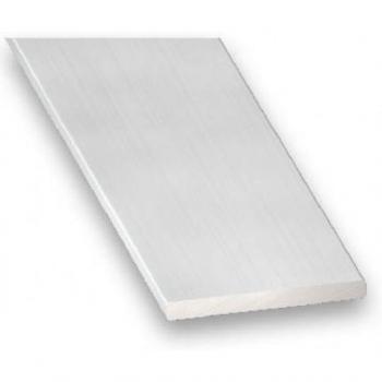 Perfil Liso de Aluminio Anodizado Incoloro 20x2mm - 2.0m