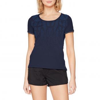 Odlo Kumano fdry Print Bl CN SS, Camiseta Manga Corta Mujer, Mujer, Kumano Fdry Print Bl Cn SS, Diving Navy/Placed Print Ss18, XS