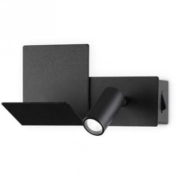 KOMODO-2 Luz de lectura LED negra, interruptor incorporado, 4.5W, 3000K, no regulable - Ideal Lux