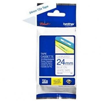 Brother TZe-253 (24mm x 8m) Blue on White Laminated Labelling Tape