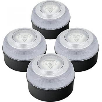 Hero Driver LED Pack 4 UN. - Baliza V16 Homologada 2 · Luz DGT Obligatoria - Señal Emergencia Coche y Moto · Funcionamiento Pila 9 V Reemplaza triángulos Emergencia