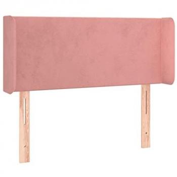 Cabecero con LED de terciopelo rosa 103x16x78/88 cm
