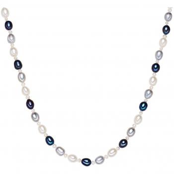Collar de Perlas de Agua Dulce Multicolor para Dama en Plata Esterlina 925 - Talla Única