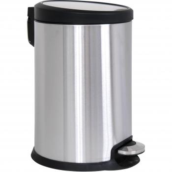 MSV MS615 - Cubo de basura de acero inoxidable, 20 l, cierre lento