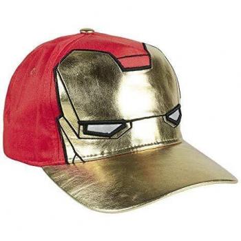 Gorra Visera Curva Ajustable Avengers Iron Man - Algodón y Poliéster, Estilo Tematizado para Niños