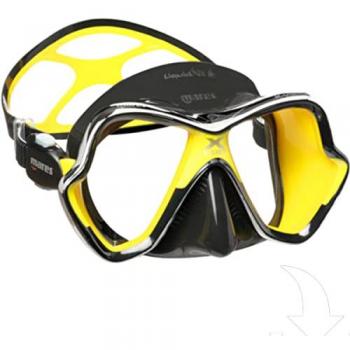 Máscara de Buceo Mares X Vision Chrome Liquidskin - Bisilicona Moldeada, para Adultos, Unisex, Amarillo y Negro