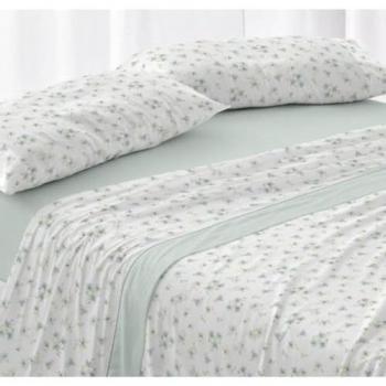 Juego de Sábanas Burrito Blanco DORVEL 864 (150 cm, Menta)
