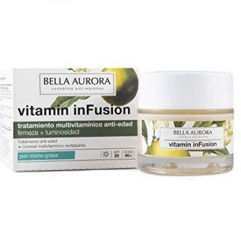 Bella Aurora Crema Facial de Día Anti-Edad y Anti-Arrugas Piel Mixta-Grasa 40+ Años, SPF 20, 50 ml | Prevención Anti-edad | Vitamin inFusion