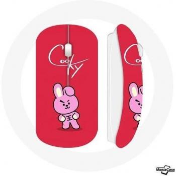 Mouse Inalámbrico BTS Bangtan Boys BT21 Cooky Fondo Rojo