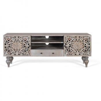 Mueble Televisor de Madera Maciza de Mango 150 cm - Práctico y Elegante