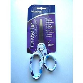 WESTCOTT Trendsetter Collection 7 Scissors, Stainless Steel, Purple/Blue/Light Blue/Gray Dots by Westcott