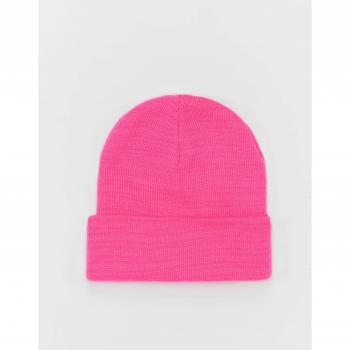 Masterdis Basic Flap Beanie - Neon Pink Knitted Hat