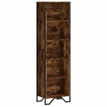 Estantería de madera de ingeniería roble ahumado 50x31x169 cm, librería, estante, estantería de almacenaje, armario de almacenaje
