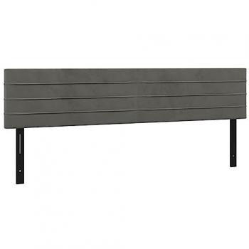 Cabeceros 2 unidades de terciopelo gris oscuro 100x5x78/88 cm