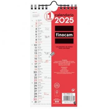 Calendario de Pared 2025 Finocam Neutro para Escribir Mes Vista 11 x 23,5 cm