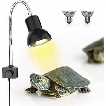 DADYPET Iluminación para Tortuga, Basking Lámpara de Calor Halógena UVA UVB de 25W Reptiles Acuario de Tortuga Lagarto