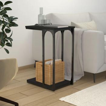 Mesa auxiliar de madera contrachapada 40x30x60 cm en color Negro, Roble Sonoma y Roble ahumado, ideal para salón o entrada