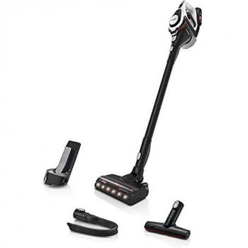 Aspiradora de pie Bosch BKS8214W Serie 8, Sin bolsa, Inalámbrica, 45 min de autonomía, Incluye boquilla XXL y boquilla flexible
