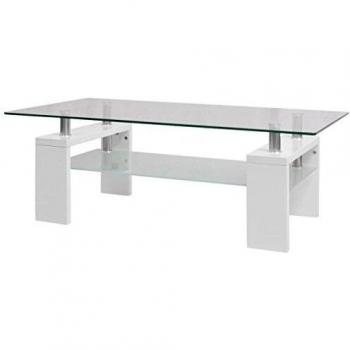 vidaXL Mesa Centro Estante Inferior 110x60x40cm Blanca Mesilla Mueble Auxiliar