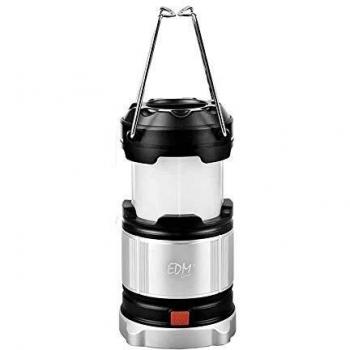 Dimatel 36026 Farol Camping Recargable con Bateria o Pilas 4 Posiciones de Luz, Negro