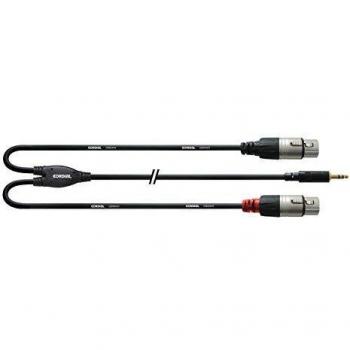 Cordial CFY 1.8 WFF Y-Adapter Cable (3.5mm Jack to Dual XLR Female) - 1.8m Audio Insert Cable