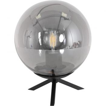 Lámpara de mesa Bollique Steinhauer, negro, vidrio y metal, Ø 20 cm, trípode, E27 (casquillo grande), modelo 3323ZW