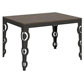 Mesa extensible Karamay Evolution 90x120/224 cm con encimera de nogal y estructura en antracita