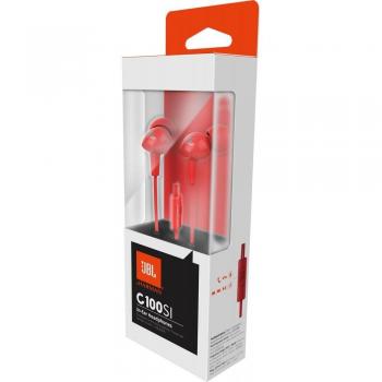 Auriculares JBL C100SI Rojo con Control de Volumen y Diseño In-Ear