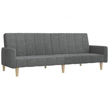 Sofá cama de 2 plazas en tejido gris claro