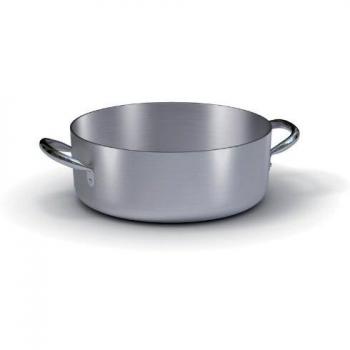 Cacerola Profesional de Aluminio Ballarini 28 cm con 2 Asas - Serie 7000, Plata Natural, 6 litros