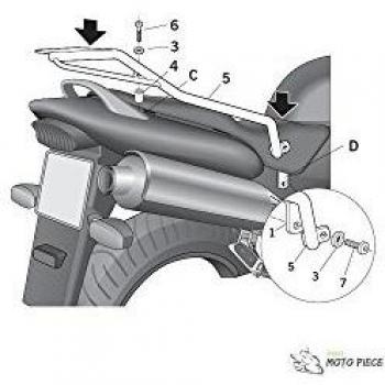 Shad H0HR63ST Soporte de Baúl para Honda Hornet 600, Negro