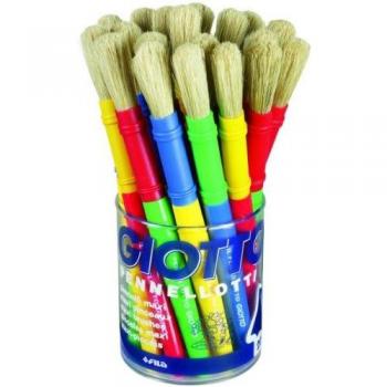 Pincel Escolar Giotto Maxi - Pelo de Cerda - Grueso - Mango de Plástico - Colores Surtidos - Bote 20 unidades Ref. 536100