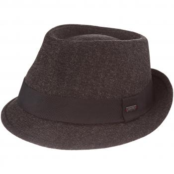 Levi's Herringbone Trilby Black Outside Band, Sombrero Pork Pie Unisex Adulto, Gris