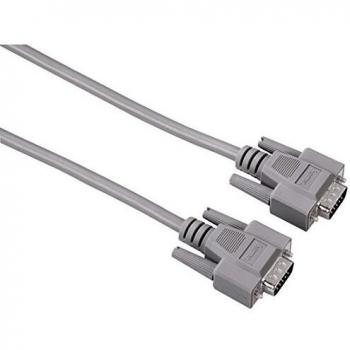 Hama 042089, Cable de VGA 15 pines macho a VGA 15 pines macho, Color Gris, L - 1.8 metros, PC/Ordenador Portátil a un Monitor/Proyector o Televisor, Cable apantallado, Cableado Interno en Cobre