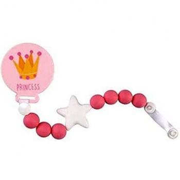 Kiokids D/Bl. Sujetachupetes Silicona Princess - Cadenas para chupetes, niñas