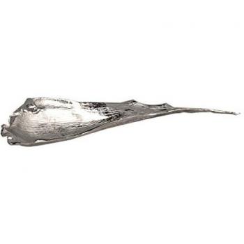 Belssia Centro Hoja Metal Plateado 70x10x17 cm