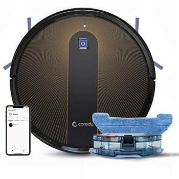 Coredy R750 Robot Aspirador y Fregasuelos 3 en 1, con conexión Wi-Fi, Alexa y Google Home, Potente aspiración de 1600Pa, Ultrafino, silencioso, Barre, aspira y friega para Suelos Duros y Alfombras