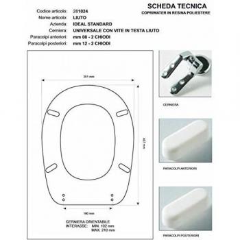 Ideal Standard - Funda cubre tapa para inodoro, modelo Liuto