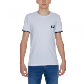 EA7 Slim Fit White Cotton T-Shirt for Men - XL Size