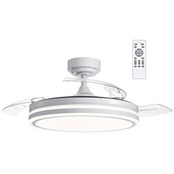Ventilador LED 72W Moss Aspas Plegables Blanco 7920Lm CCT Dim