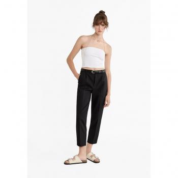 Stradivarius Smart Trousers with Belt Black Size 10 and Size 14