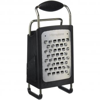 Microplane Rallador Caja 4 Caras, Acero Inoxidable, Negro, 27x13.90x9.5 cm